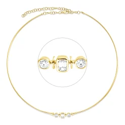 Collier aus 750 Gold Gelbgold 3 Diamanten 0,61ct TW-SI L:42cm Zarge
