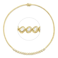 Collier aus 750 Gold Gelbgold 17 Diamanten 1,43ct TW-SI L:42cm Zarge