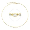 Collier aus 750 Gold Gelbgold 3 Diamanten 0,66ct TW-SI L:42cm Zarge