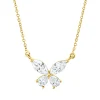 Collier aus 750 Gold Gelbgold 4 Diamanten 0,46ct TW-VSI/SI L:45cm
