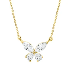 Collier aus 750 Gold Gelbgold 4 Diamanten 0,46ct TW-VSI/SI L:45cm