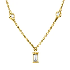 Collier aus 750 Gold Gelbgold 9 Diamanten 0,53ct W-SI L:45cm