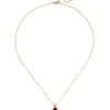 Collier aus 585 Gold Gelbgold mit Rubellit Diamant Brillant 0,07 Ct 42-45cm