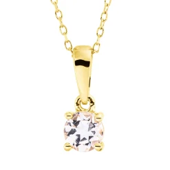 Collier aus 750 Gold Gelbgold Morganit 0,21ct rosa L:45cm 4er-Krappe