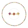 Collier aus 750 Gold Gelbgold 265 Saphire 7,76ct mehrfarbig L:45cm