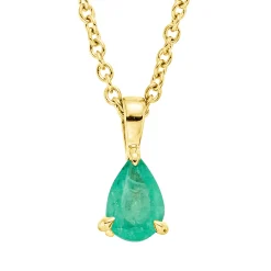 Collier aus 750 Gold Gelbgold Smaragd 0,43ct grün L:45cm