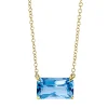 Collier aus 750 Gold Gelbgold Topas 2,4ct blau L:43,2cm