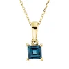 Collier aus 750 Gold Gelbgold Topas 0,42ct London Blue L:45cm 4er-Krappe
