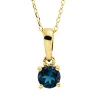Collier aus 750 Gold Gelbgold Topas 0,32ct London Blue L:45cm 4er-Krappe