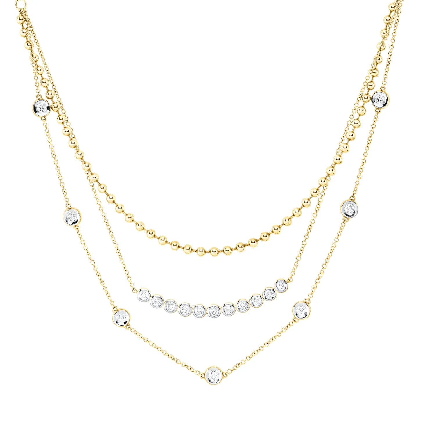 Collier aus 585 Gold gelb/weiß 18 Brillanten 1,03ct TW-SI L:47cm