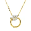 Collier aus 750 Gold gelb/weiß 26 Brillanten 0,12ct W-PI L:45cm