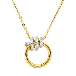 Collier aus 750 Gold gelb/weiß 26 Brillanten 0,12ct W-PI L:45cm