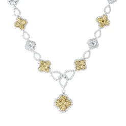 Collier aus 750 Gold gelb/weiß 549 Diamanten 6,99ct L:40,6cm