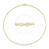 Collier aus 750 Gold gelb/weiß 143 Diamanten 2,98ct TW-SI L:41cm