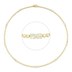 Collier aus 750 Gold gelb/weiß 155 Diamanten 3,04ct TW-SI L:41cm
