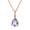 Collier aus 750 Gold Rotgold Amethyst 1,5ct pink 5 Diamanten 0,02ct TW-SI
