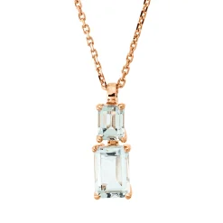 Collier aus 750 Gold Rotgold 2 Amethyste 0,89ct grün L:45cm 4er-Krappe