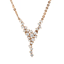Collier aus 750 Gold Rotgold 23 Brillanten 0,4ct I-SI L:45,7cm