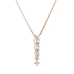 Collier aus 750 Gold Rotgold 20 Brillanten 0,86ct I-SI L:45,7cm