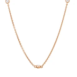 Collier aus 750 Gold Rotgold 11 Brillanten 0,3ct I-SI L:55,9cm Zarge
