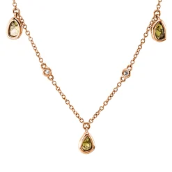 Collier aus 750 Gold Rotgold 6 Brillanten 0,07ct I-SI/PI L:45,7cm
