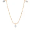 Collier aus 750 Gold Rotgold 3 Brillanten 0,09ct TLB-SI L:46cm