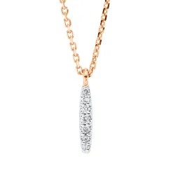 Collier aus 750 Gold Rotgold 7 Brillanten 0,03ct TW-SI L:45cm