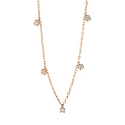 Collier aus 750 Gold Rotgold 5 Brillanten 0,36ct TW-SI L:41cm