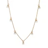 Collier aus 750 Gold Rotgold 7 Brillanten 0,43ct W-SI L:45cm