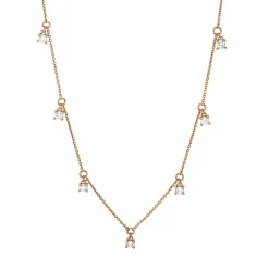 Collier aus 750 Gold Rotgold 7 Brillanten 0,43ct W-SI L:45cm