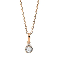 Collier aus 585 Gold Rotgold 14 Diamanten 0,13ct L:45,7cm