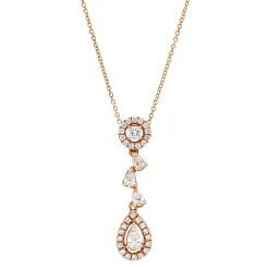 Collier aus 750 Gold Rotgold 34 Diamanten 0,54ct L:45,7cm