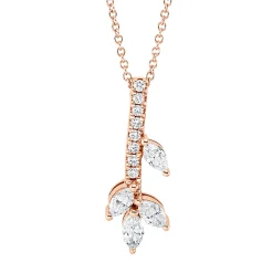 Collier aus 750 Gold Rotgold 12 Diamanten 0,34ct L:45,7cm
