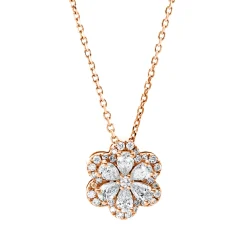 Collier aus 750 Gold Rotgold 37 Diamanten 0,37ct TW-SI L:45cm