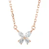 Collier aus 750 Gold Rotgold 4 Diamanten 0,17ct TW-VSI L:45,7cm