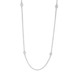 Collier aus 750 Gold Weißgold 7 Brillanten 0,21ct TTLB-SI L:43,2cm Zarge