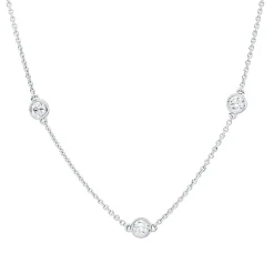Collier aus 750 Gold Weißgold 13 Brillanten 1,09ct TW-SI L:43,8cm