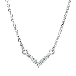 Collier aus 750 Gold Weißgold 7 Brillanten 0,05ct TW-SI L:45,7cm