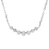 Collier aus 750 Gold Weißgold 7 Brillanten 0,11ct TW-SI L:45cm