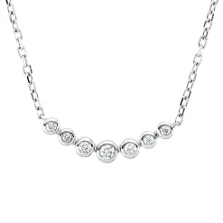 Collier aus 750 Gold Weißgold 7 Brillanten 0,11ct TW-SI L:45cm
