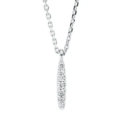 Collier aus 750 Gold Weißgold 7 Brillanten 0,03ct TW-SI L:45cm