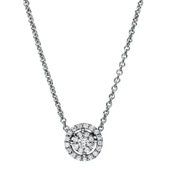 Collier aus 750 Gold Weißgold 26 Brillanten 0,19ct TW-SI L:45cm