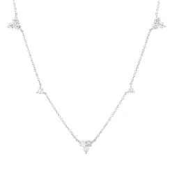 Collier aus 585 Gold Weißgold 13 Brillanten 1,04ct TW-SI L:45,7cm