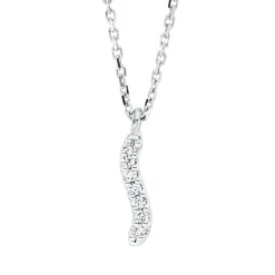 Collier aus 750 Gold Weißgold 7 Brillanten 0,03ct TW-SI L:45cm