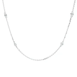 Collier aus 750 Gold Weißgold 8 Brillanten 0,29ct TW-SI L:45,7cm