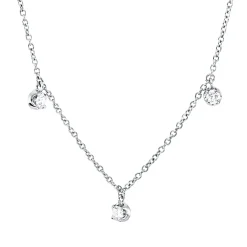 Collier aus 750 Gold Weißgold 7 Brillanten 0,49ct TW-SI L:45cm