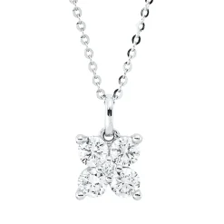 Collier aus 750 Gold Weißgold 5 Brillanten 0,31ct TW-SI L:45cm
