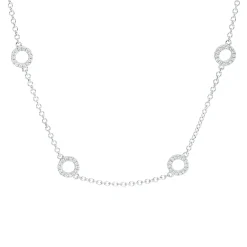 Collier aus 750 Gold Weißgold 168 Brillanten 0,63ct TW-SI L:45,7cm