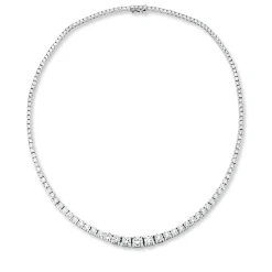 Collier aus 750 Gold Weißgold 135 Brillanten 13,45ct TW-SI L:42cm