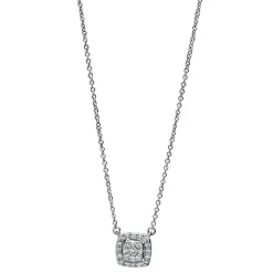 Collier aus 750 Gold Weißgold 25 Brillanten 0,15ct TW-SI L:45,7cm